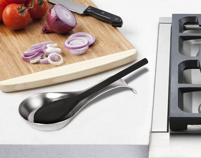 Oggi Descanso de acero para cuchara, Stainless, 8.25 inch by 4.5 inch, 1