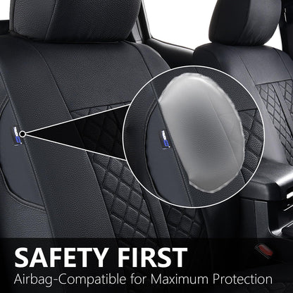 Truckiipa Tacoma - Juego Completo de Fundas de Asiento Impermeables de Piel para Toyota Tacoma 2005-2015, Juego Completo, Negro