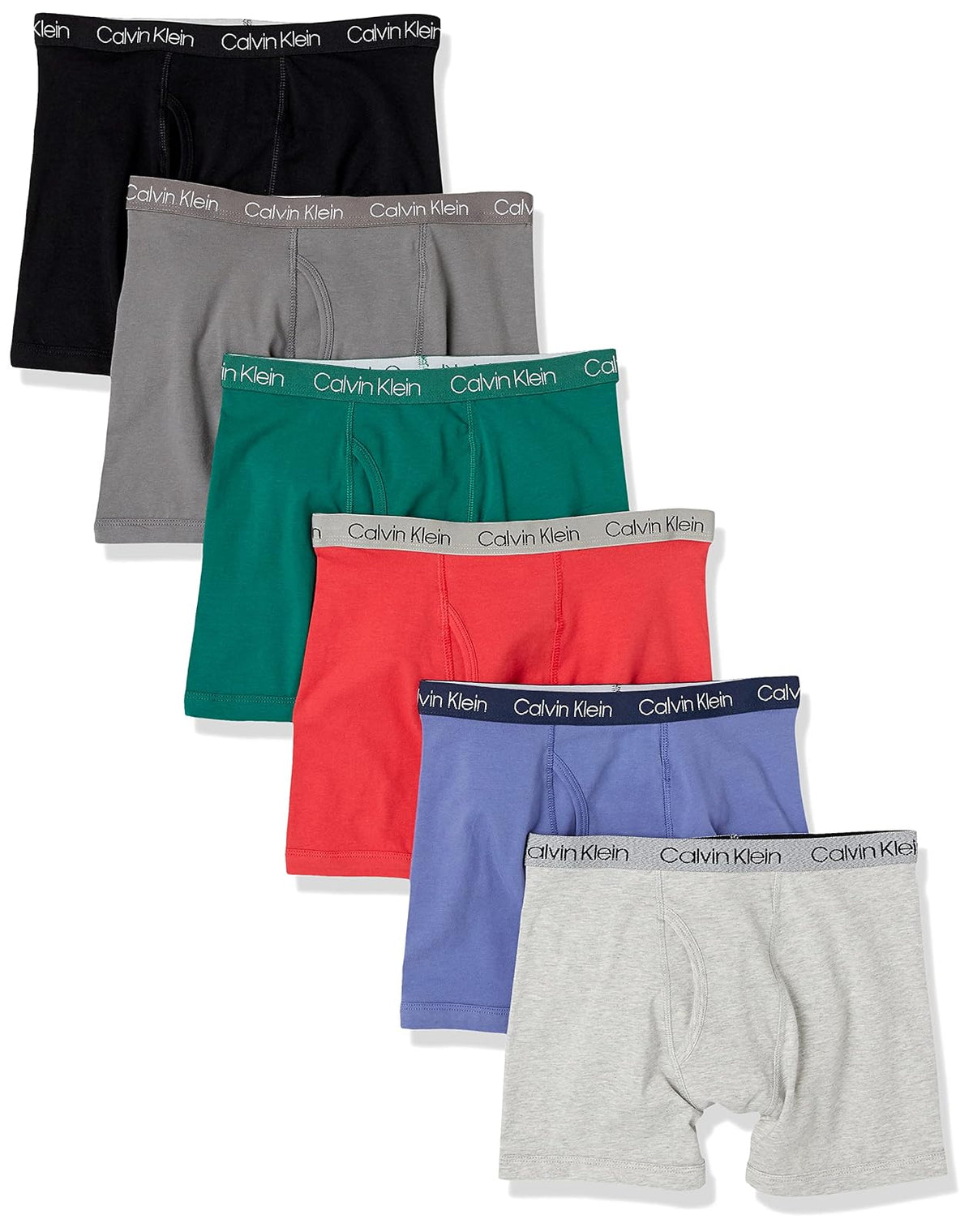 Calvin Klein Calzoncillos de Algodón para Niño, Paquete de 6 - Paquete Básico - XL