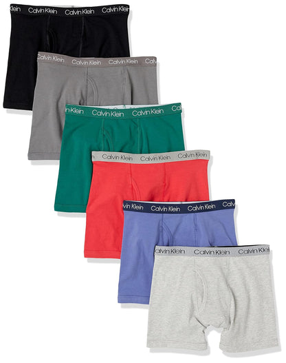 Calvin Klein Calzoncillos de Algodón para Niño, Paquete de 6 - Paquete Básico - XL