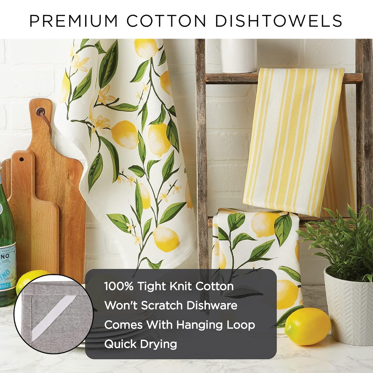 DII Fouta Beach House Vibes Collection - Juego de Ropa de Cocina, Juego de paños de Cocina, Peine de Playa, 3 Piezas