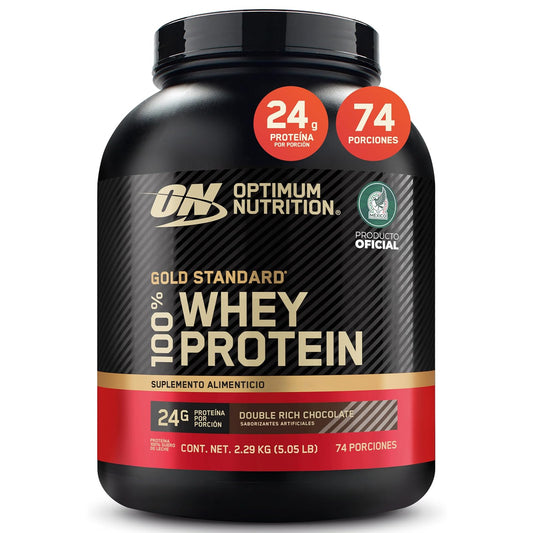 Optimum Nutrition Gold Standard Isolated Blend 100% Whey Protein Doble Chocolate 24 g de proteina aislada, baja en Lactosa y Carbohidratos Bote 5lb