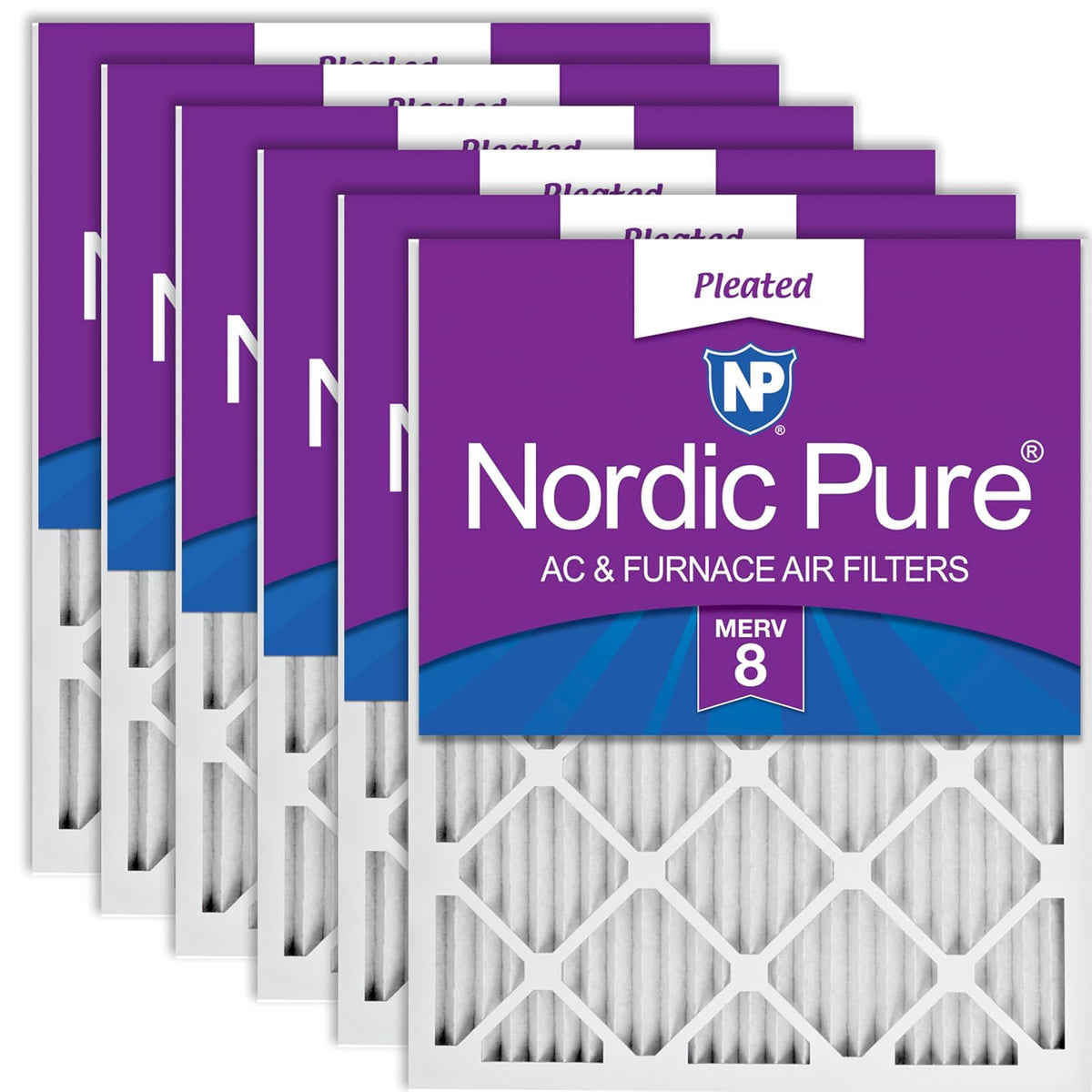 Nordic Pure 20x25x1M12-2 MERV 12 AC Furnace Filter Pleated Qty 2, 20x25x1, 2 Piece - MERV 8 - 14x30x1