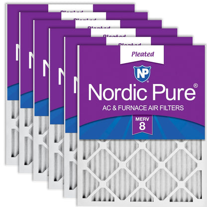 Nordic Pure 20x25x1M12-2 MERV 12 AC Furnace Filter Pleated Qty 2, 20x25x1, 2 Piece - MERV 8 - 14x30x1