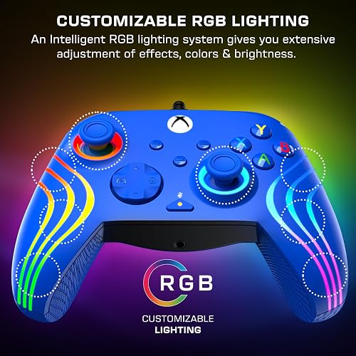 Turtle Beach Afterglow Wave Controller Blau Wired RGB Gaming Controller – Lizenziert für Xbox Series X oder S, Xbox One und Windows - Estándar. Edition