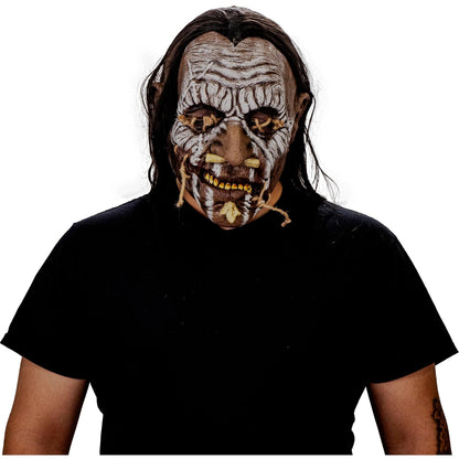 Ghoulish Productions Máscara De Látex Shuar Enemy, Accesorio Látex Cosplay Enemigo Voodoo, Disfraz Aterrador para Halloween y Fiestas Temáticas, Cosplay Magia Vudú, Diseño Artesanal
