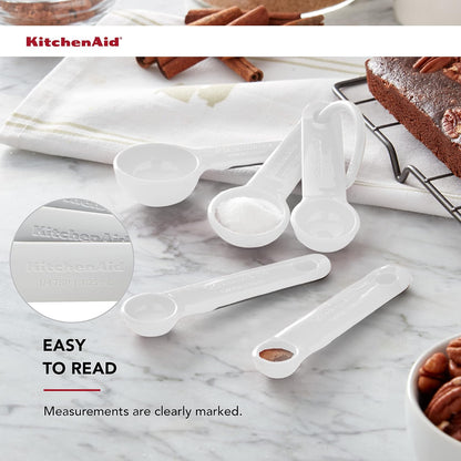 KitchenAid Juego de 5 cucharas medidoras, color blanco