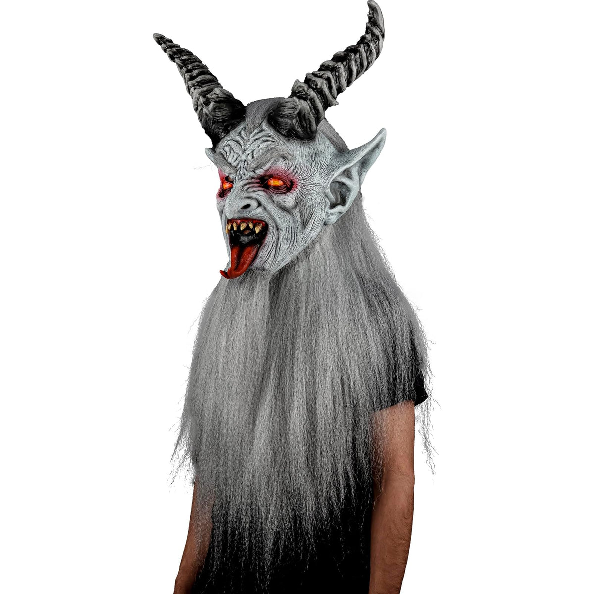 Ghoulish Productions Máscara De Látex Winter Krampen, Accesorio Cosplay Demonio de la Navidad, Disfraz Aterrador para Halloween y Fiestas Temáticas, Cosplay Monstruos Mitológicos, Diseño Artesanal