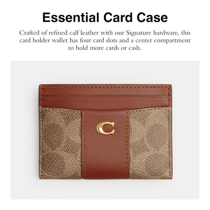Coach Essential - Estuche para tarjetas, B4/CARAMELLO TAN, One Size