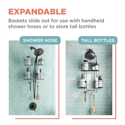 Zenna Home Zenith Products 7446ss - Organizador de regadera Extensible para regadera de Mano o Botellas Altas, Bronce, 1