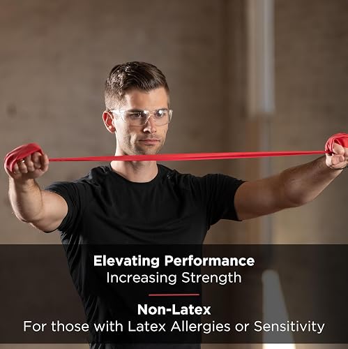 THERABAND Juego de bandas de resistencia sin látex para ejercicio superior e inferior del cuerpo, entrenamiento de fuerza, terapia física, pilates, rehabilitación, amarillo, rojo y verde, principiante