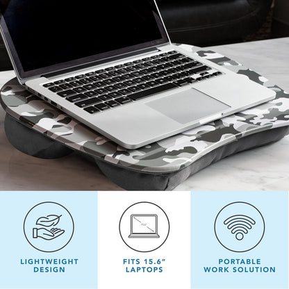 LAPGEAR MyStyle - computadora portátil con cojín - Camo gris - Se adapta a portátiles de hasta 15.6 pulgadas - Estilo No. 45325
