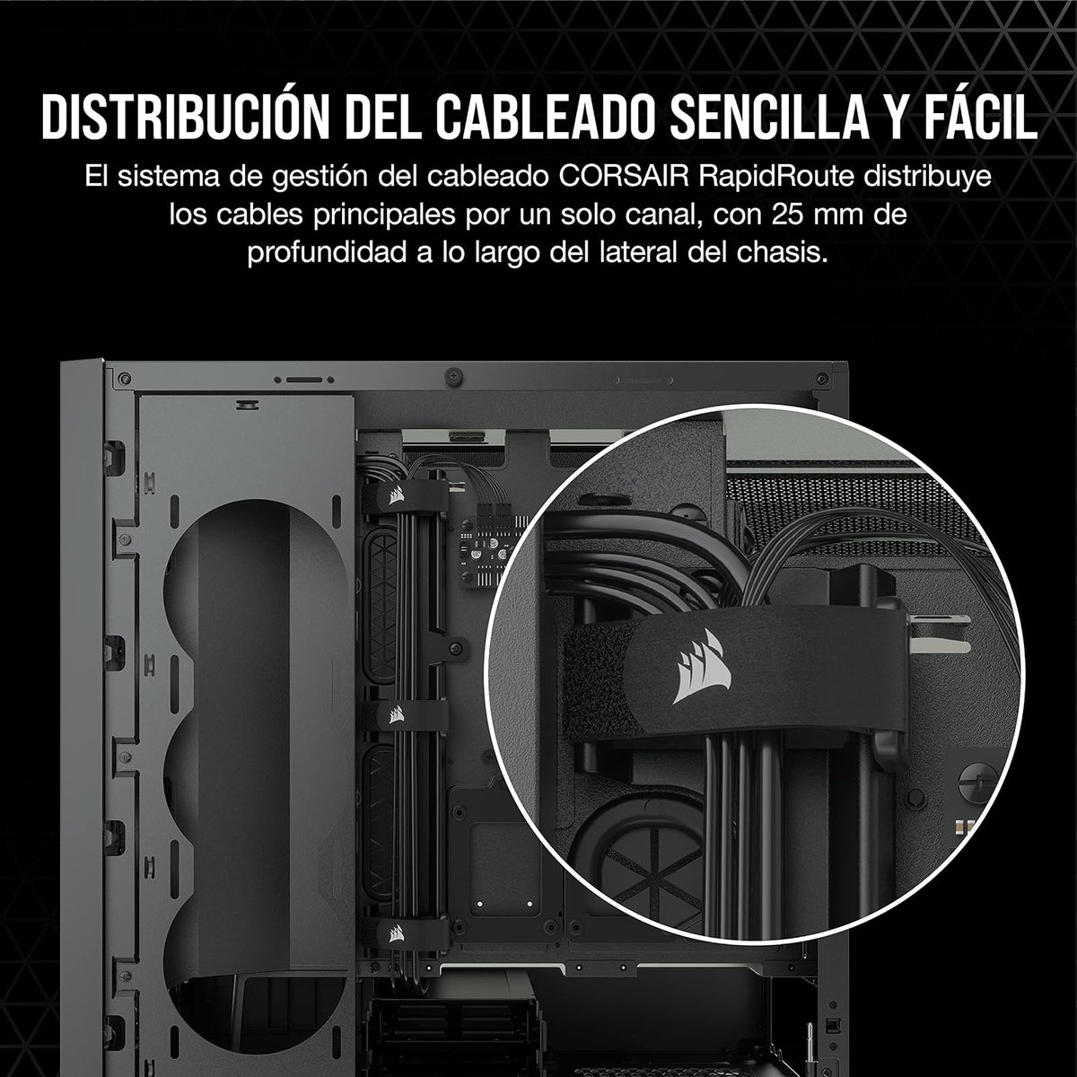 Corsair 5000D Airflow Caja de PC ATX de Torre Media - Negro | Vidrio Templado, 2x Ventiladores de 120 mm Incluidos, Sistema de Gestión de Cables RapidRoute