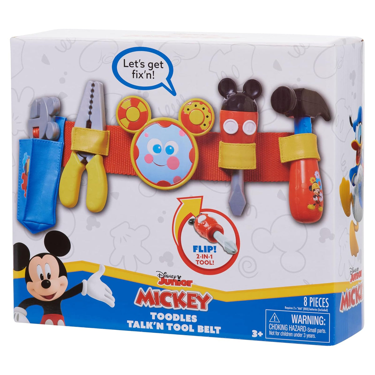 Just Play Disney Mickey – Cinturón de Herramientas Parlante “Toodles” y Accesorios de Juego para Disfrazarse y Juego de Imitación, Juguetes para Niños de 3 Años en Adelante