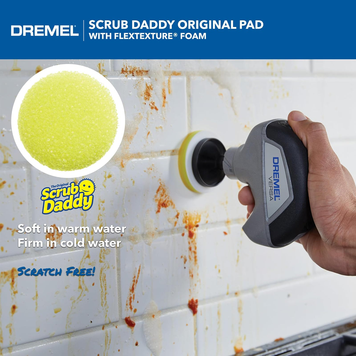 Dremel Versa - Paquete de 5 Almohadillas para Orejas de Limpieza para papás, Paquete Variado para Limpieza de múltiples Superficies, para Uso en Cocina, hogar y baño, Compatible con la Herramienta de