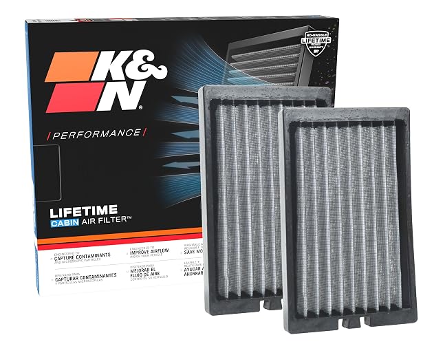 K&N Filtro de aire de cabina premium: alto rendimiento, lavable, flujo de aire limpio a tu cabina: diseñado para Jeep Wrangler JL 2018-2019 y Jeep Gladiator VF2064