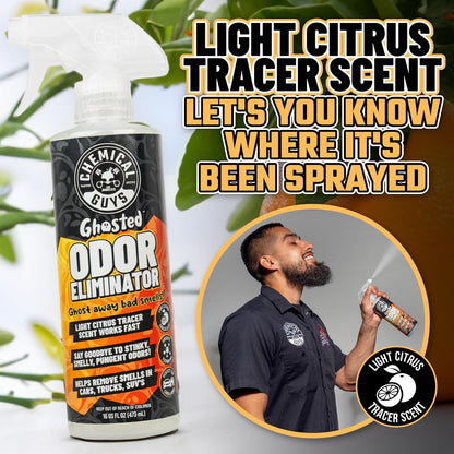 Chemical Guys Ghosted Eliminador Completo del Olor Interior de Vehículos, Excelente para Automóviles, Camiones, Todoterrenos, Autocaravanas, Hogar, Oficina y Más, 473 ml