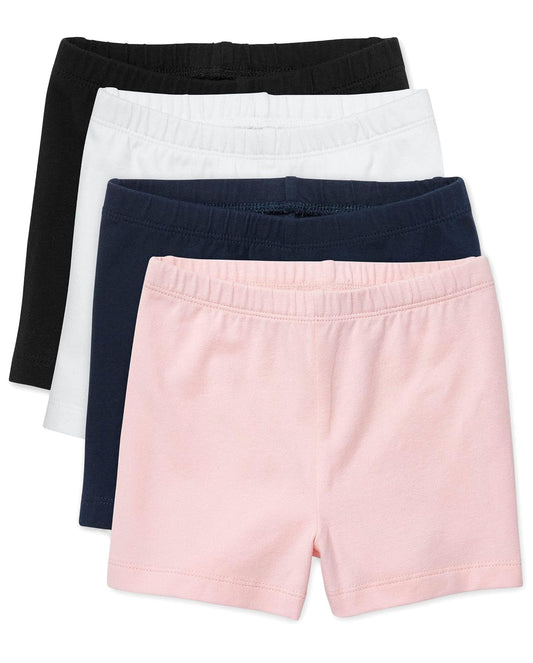 The Children's Place Paquete de 4 Pantalones Cortos de Uniforme para niñas pequeñas Pantalones Cortos para Niñas