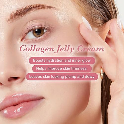 MEDICUBE Collagen Jelly Cream, Crema Facial en Gel con Colágeno Soluble e Hidrolizado, Hidratación y Efecto Glow para Piel con Apariencia Firme y Suave, 50 ml