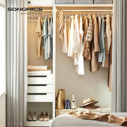 SONGMICS Perchas de Ropa, Juego de 50, Antideslizantes, Gancho Giratorio de 360°, Gris Claro y Gris Oscuro MCRF50G