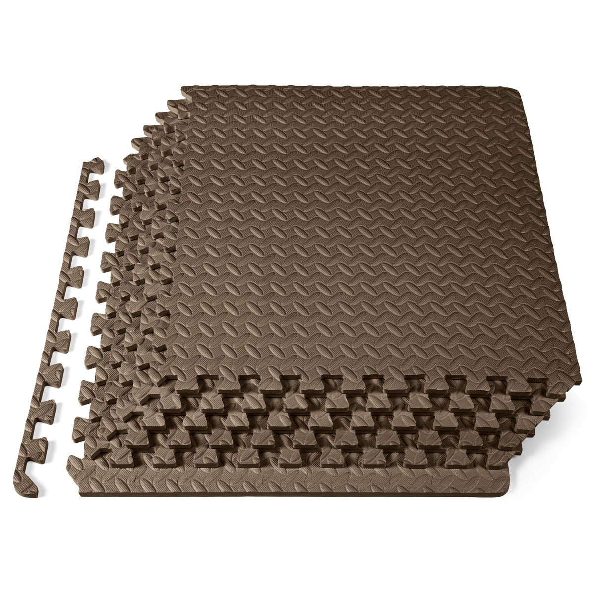 ProsourceFit Tapete de Ejercicio EVA 48 pies² 12 Piezas - Brown - 61L x 61An x 1.3E cm