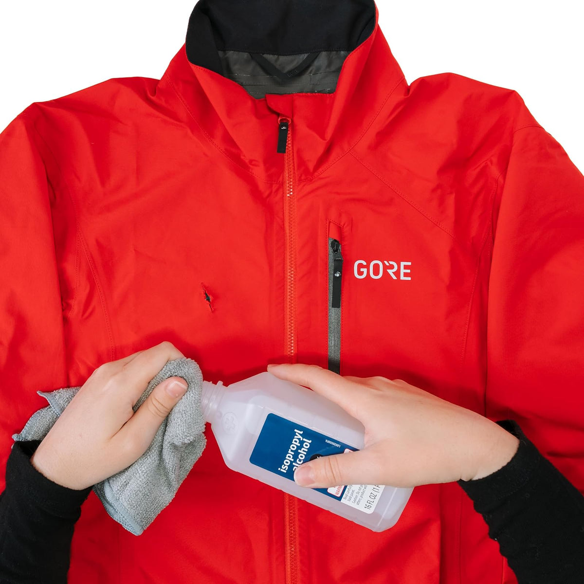 GEAR AID - Parches de tela Gore-TEX Tenacious Tape para fijar rápidamente agujeros y desgarros en chaquetas, guantes, pantalones de lluvia y esquí, negro, hexagonal de 2.5 x 2.8 pulgadas, rectangular