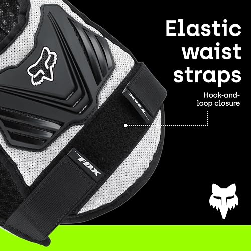 Fox Racing PeeWee Titan Youth Boys Roost Deflector MX/Off-Road/Dirt Bike Motorcycle Body Armor - Black/Silver / Medium/Large
