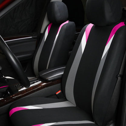 FH Group - Juego Completo de Fundas de Asiento de Automóvil para Asientos de Automóvil con Respaldo bajo con reposacabezas extraíble, Ajuste Universal, Funda de Asiento de automóvil, Funda de Asiento