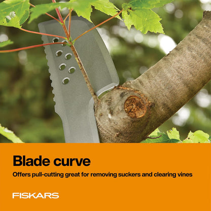 Fiskars Cuchillo Machete Bushcraft 18 Pulgadas | Paquete de 1, hoja acero endurecido, revestimiento resistente al óxido, mango texturizado, funda nylon