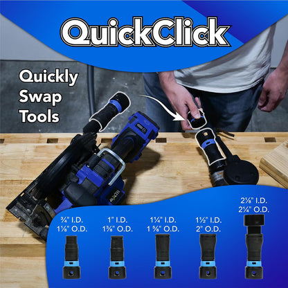 Cen-Tec Systems 94720 Quick Click 20 Ft. Manguera para aspiradoras de hogar y Tienda con Adaptador de Herramientas eléctricas multimarca expandido para Recogida de Polvo