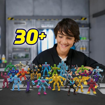 MRBEAST Lab - Paquete múltiple de híbridos, revelan Diferentes Piezas híbridas para Crear 2 Cifras de acción de Mezcla y combinación, además de Partes del dragón Dorado Panther, Combinaciones de