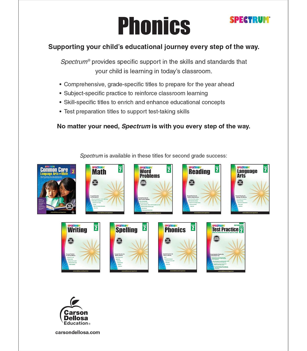 Spectrum Phonics, Grade 2: Volume 92
