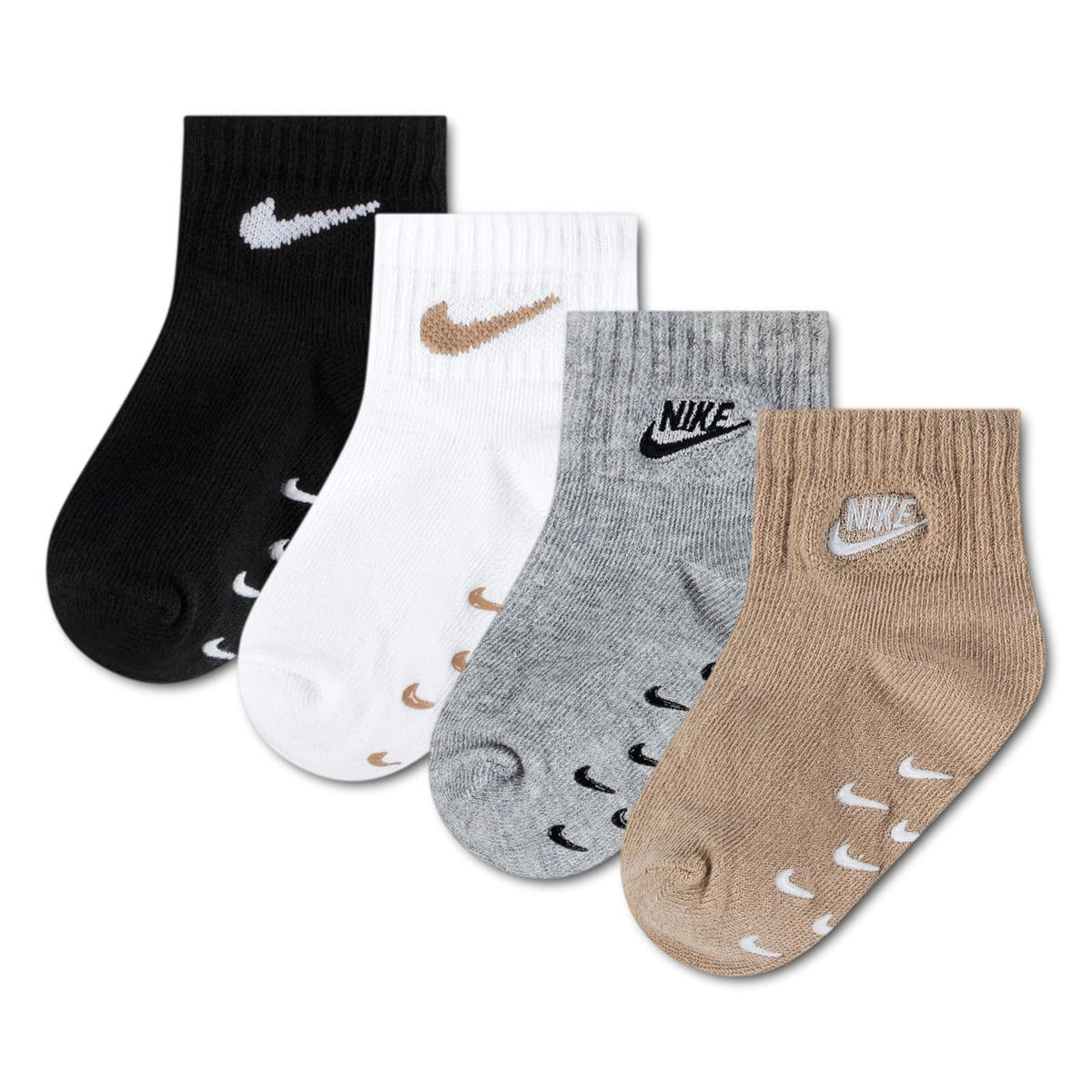Nike Calcetines Antideslizantes para Bebé, Paquete de 4 - 12-24 Meses - Dark Grey Heather Paquete de 4