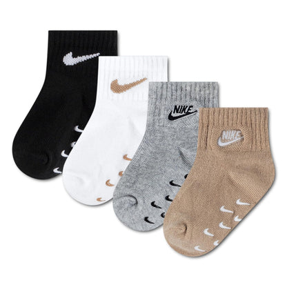 Nike Calcetines Antideslizantes para Bebé, Paquete de 4 - 12-24 Meses - Dark Grey Heather Paquete de 4