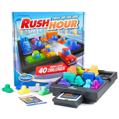 Juego de Mesa de Lógica Rush Hour | Ravensburger ThinkFun | Desafío de Tráfico con 40 Retos | Versión en Español para Niños y Adultos | Entrena tu Mente