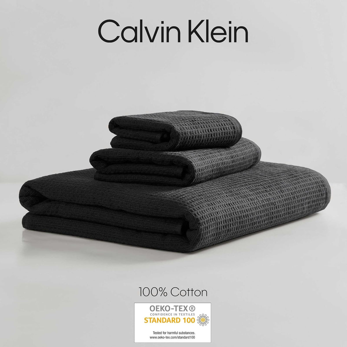 Calvin Klein - Juego de Toallas de baño, algodón Suave con Frente de gofre Texturizado y Espalda de Rizo, Ligero de 650 g/m², Juego de 6 Piezas Incluye Toallas de baño, Mano y Punta de los Dedos con