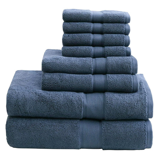 Madison Park - Juego de 8 Toallas de baño de 800 g/m², 100% algodón, para baño, lujosas, Altamente absorbentes, 2 Toallas de baño, 2 Toallas de Mano, 4 paños de Secado rápido, Calidad de SPA, Color