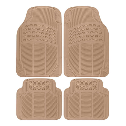 BDK MT654PLUS Alfombrilla Universal de Hule para Piso Resistente al Clima, 4 Piezas, Beige - Beige
