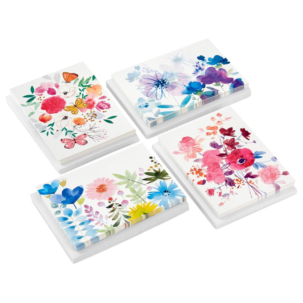 Hallmark Surtido de tarjetas en blanco, flores pintadas (48 tarjetas con sobres)