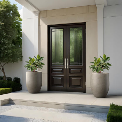 Kante - Maceta de hormigón Alto, 21.7 Pulgadas de Altura, Gran Maceta para Interiores y Exteriores, con Agujero de Drenaje para Patio, jardín, hogar, decoración Moderna para Flores y árboles