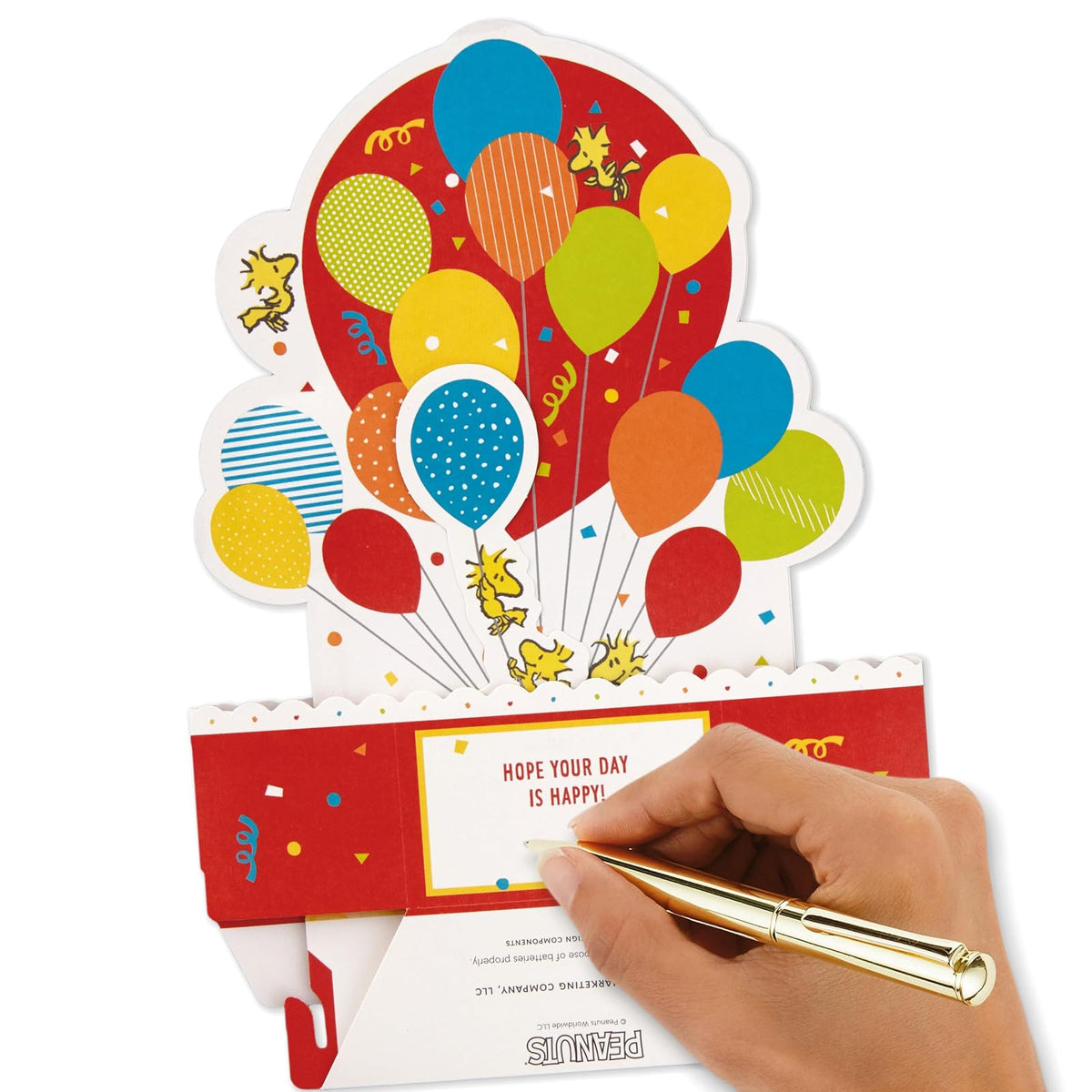 Hallmark - Tarjeta de felicitación de cumpleaños con música (globos de cumpleaños, diseño de cacahuetes)