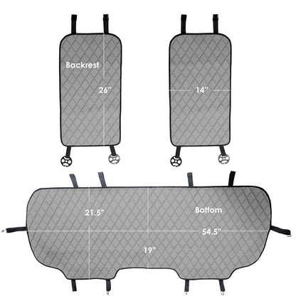 FH Group FH1028GRAY-AVC Juego de Cojines de Asiento Trasero de Piel Sintética Ajuste Universal, Gris