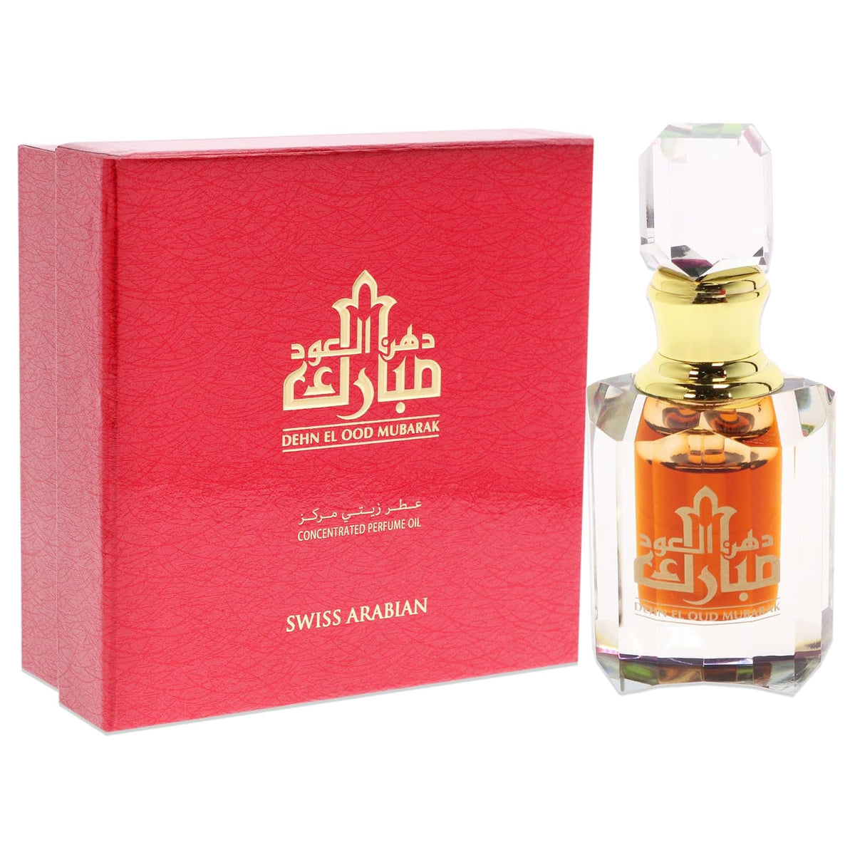 SWISS ARABIAN Dehn El Oud Mubarak - Productos de Lujo de Dubái - Perfume Personal de Larga Duración y Adictiva Fragancia - Aroma de Autor Seductor y de Alta Calidad - El Lujoso Aroma de Arabia – 6 ml