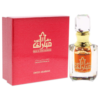 SWISS ARABIAN Dehn El Oud Mubarak - Productos de Lujo de Dubái - Perfume Personal de Larga Duración y Adictiva Fragancia - Aroma de Autor Seductor y de Alta Calidad - El Lujoso Aroma de Arabia – 6 ml