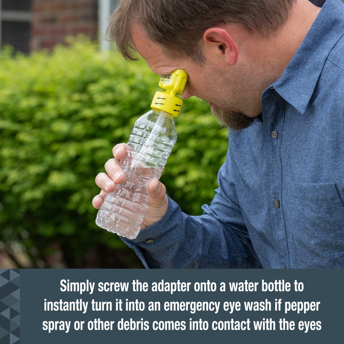 SABRE Adaptador para Lavado de Ojos – Convierte la Botella de Agua en un Dispositivo de Lavado de Ojos – Descarga contaminantes Desde el Ojo