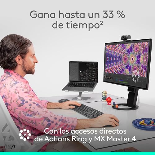Logitech MX Master 4 Mouse Inalámbrico de Alto Desempeño, Recargable, Scrolling Ultra-rápido, 8K dpi, Seguimiento sobre Cristal, Clics Discretos, USB-C, Bluetooth, Windows, MacOS, Chrome, Blanco
