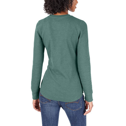 Dickies Camisa térmica de Manga Larga con Cuello Redondo Playera de Trabajo para Mujer