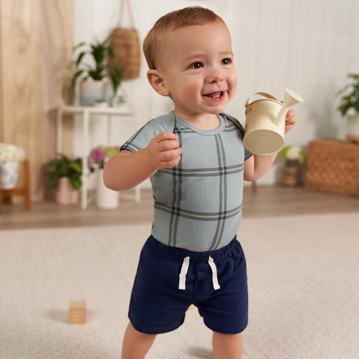 Gerber Paquete de 3 Pantalones Cortos de Punto sin Cierre Pantalones Cortos Informales para Bebé-Niños