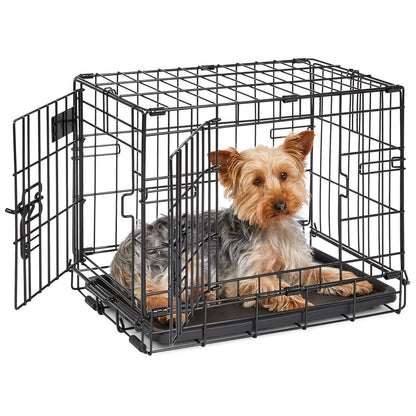 MidWest Homes for Pets Jaula iCrate Plegable para Perro con Panel Divisor - 18L x 12W x 14H Inches - Puerta doble