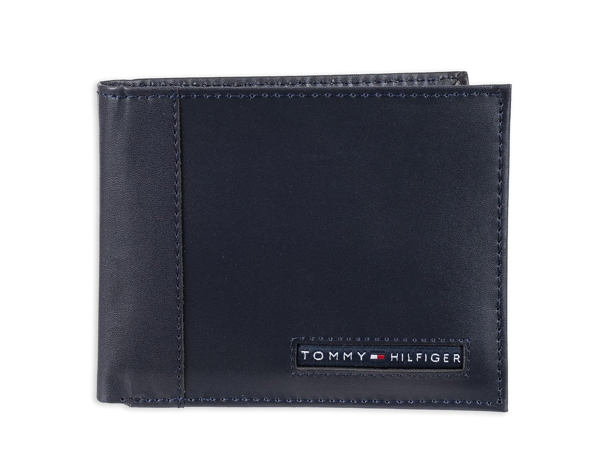 Tommy Hilfiger, Cartera multiusos de piel para hombre, - Talla Única - Azul (Navy Cambridge)